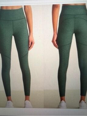 Outdoor Voices 7/8 high rise Green Warmup Performance Leggings